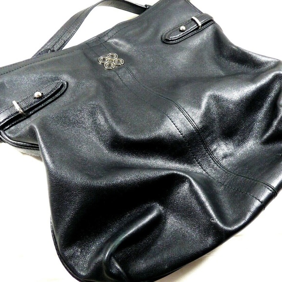 Coach Black Leather Shoulder arm  bag purse - Picture 11 of 12